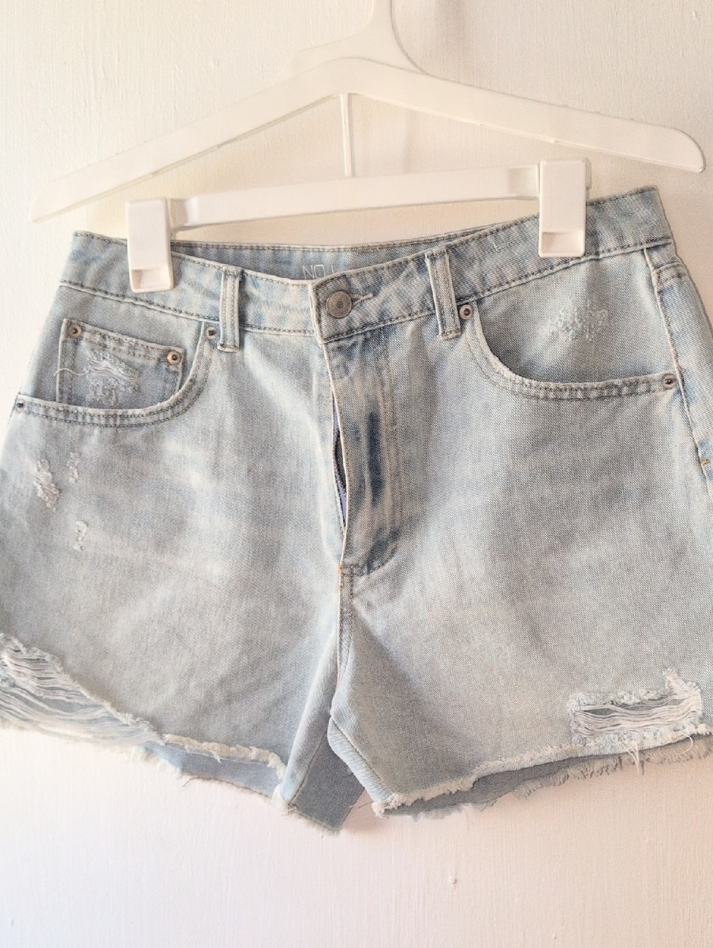 Light Wash Denim Cutoff Shorts - Women